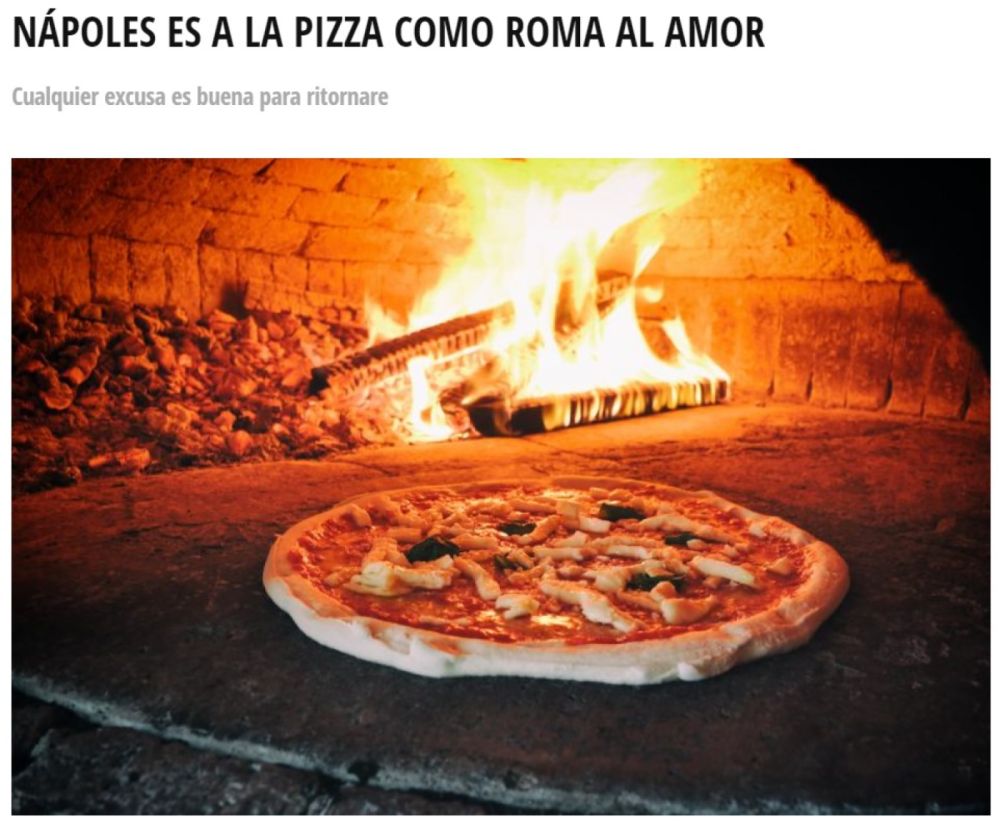 Napoli sta alla pizza come Roma sta all’amore - Atrapalo - Madrid